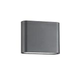 Dark Gray Aluminium Glass Diffuser LED 2x3 Watt 480Lm 3000K 220-240 Volt 50Hz Beam 2x60 o IP54 Light Up & Down L: 12 W: 3 H: 9 cm