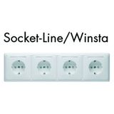 Socketline flex-apparaatcombinatie, STANDARD Inline wit