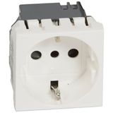 Socket outlet Mosaic - italian - 2P+E 16 A -screw terminals - 1 module - white