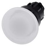 Illuminated mushroom pushbutton, 22 mm, round, plastic, white, 40 mm, momentary contact type, Z=50-unit packaging