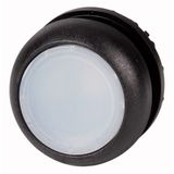 Illuminated pushbutton actuator, RMQ-Titan, Flush, maintained, White, Blank, Bezel: black