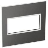 American and South African standard plate Arteor square version 4 modules for 4'' x 4'' box - brushed metal black