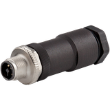 M12 male 0° T-coded field-wireable 4-pole max. 1,5mm², 8-10mm