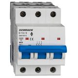 Miniature Circuit Breaker (MCB) AMPARO 10kA, D 13A, 3-pole