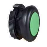 Harmony XAC, Push button head, plastic, green, booted, spring return