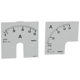 Measuring dial for ammeter - 0-50 A - fixing on door