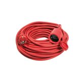 Rubber cable extension 50m H05RR-F 3G1,5 red packed in polybag with label