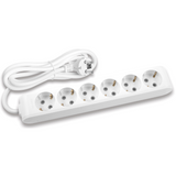 X-tendia White Six Gang Earth Socket with Cable CP