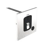 Art d'Arnould - 1 gang fused connect unit double pole switch+cord 13A-250V W/ power indicator Epure - Brushed Steel