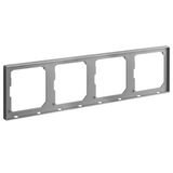 Galion - 4 gangs plate kit support - Dark Silver