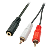 Audio/Video Adapter Cable - 3,5mm Female/2x RCA Phono Male 3,5 Jack Male to 2xRCA Female