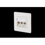 E-DAT modul 3 port UP Cat.6A, pure white