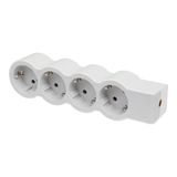MOES STD SCH 4X2P+E WITHOUT CABLE WHITE/GREY