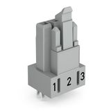 Socket for PCBs straight 3-pole gray