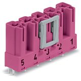 Plug for PCBs straight 5-pole pink