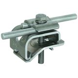 Gutter clamp Al for bead 16-22mm with double cleat for Rd 8-10mm