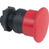 Head for non illuminated push button, Harmony XB6, red square flush pushbutton Ø 16 spring return unmarked