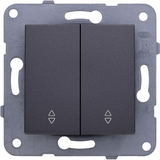 Karre Plus-Arkedia Dark Grey (Quick Connection) Two Gang Switch-Two Way Switch