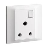 Belanko S - 1 gang single pole BS switched socket outlet + neon - 15A - White