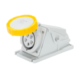 90° ANGLED SURFACE-MOUNTING SOCKET-OUTLET - IP67 - 3P+E 32A 100-130V 50/60HZ - YELLOW - 4H - SCREW WIRING