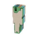 Plug (terminal), PUSH IN, 4 mm², 800 V, 32 A, dark beige, blue, green