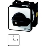 ON-OFF switches, T0, 20 A, flush mounting, 2 contact unit(s), Contacts: 3, 90 °, maintained, 1-0, Design number 8224