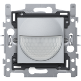 Motion detector, 230 V, 8 m, 180°, wall detector, for flush-mounting box, sterling coated