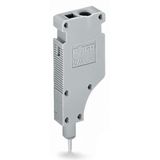 L-type end module modular with rigid contact pin gray