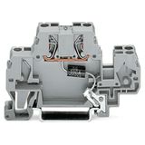 Component terminal block double-deck with suppressor diode gray