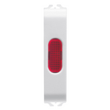 SINGLE INDICATOR LAMP - RED - 1/2 MODULE - GLOSSY WHITE - CHORUSMART
