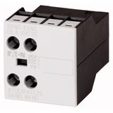 Auxiliary contact module, Type: high version, 2 pole, Ith= 16 A, 1 N/O, 1 NC, Front fixing, Screw terminals, MSC