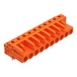 THT female header angled Pin spacing 5.08 mm orange