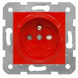 Pin socket outlet with safety shutter, red, cage clamps