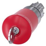 EMERGENCY STOP mushroom pushbutton, 22 mm, round, metal, shiny, red,…3SU1050-1HK20-0AA0-Z X90