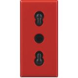 SOCKET 2P+E 10/16A RED