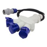 3-WAY ADAPTOR 3P+N+E 16A IP44 W/CABLE
