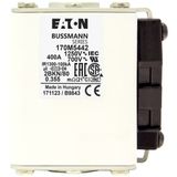 Fuse-link, high speed, 400 A, AC 1250 V, size 2, 61 x 77 x 81 mm, aR, IEC, UL, single indicator