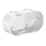Cavity wall two-gang junction box halogen-free, with device screws