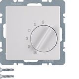 Thermostat, change-over contact, centre plate, Q.1/Q.3, p. white velve