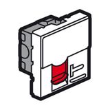 Arteor CAT 6A STP RJ45 Socket with Controlled Access 2 Module Magnesium with Red Shutter