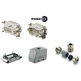 Industrial connectors (set), Series: HE, PUSH IN, Size: 4, Number of p