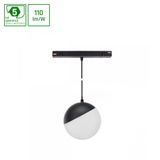 SYSTEM SHIFT - GLOBE P SUSPENDED SPHERE TRACK LIGHT 100MM (850MM CABLE) 5W 165DEG BLACK 5Y WARRANTY DALI