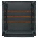 Busbar panel enclosure with transparent cover, 630A, 3-pole
