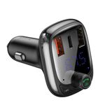 Bluetooth FM Modulator Car Quick Charger 12-24V 2xUSB + USB-C 5A, Black