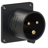 CEE-flanged plug 32A 3p 6h IP44 black