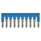 Short bar for terminal blocks 4 mm² push-in plus models, 10 poles, blu