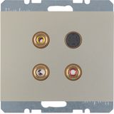 3 x Cinch/S-Video soc. out., K.5, stainless steel matt, lacq.