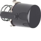 Knob for push-button/pilot lamp E10, 1930/glass/R.classic, black gloss