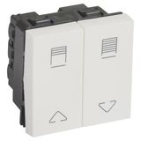 Arteor™ - Double switch for electric roller blinds control - 10 A - 2 mod - White