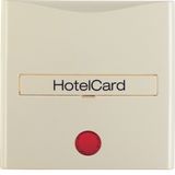 Centre plate imprint f. push-button f. hotel card, redlens, S.1, white